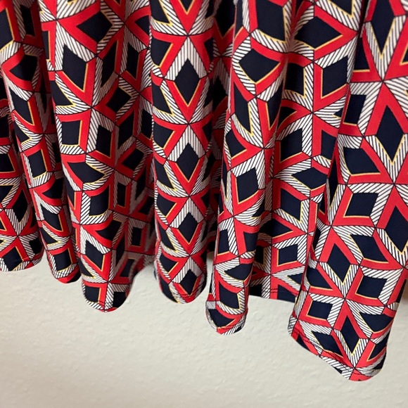 Kayleigh Geometric Patterned Dress - Red and Black - Picture 2 of 5